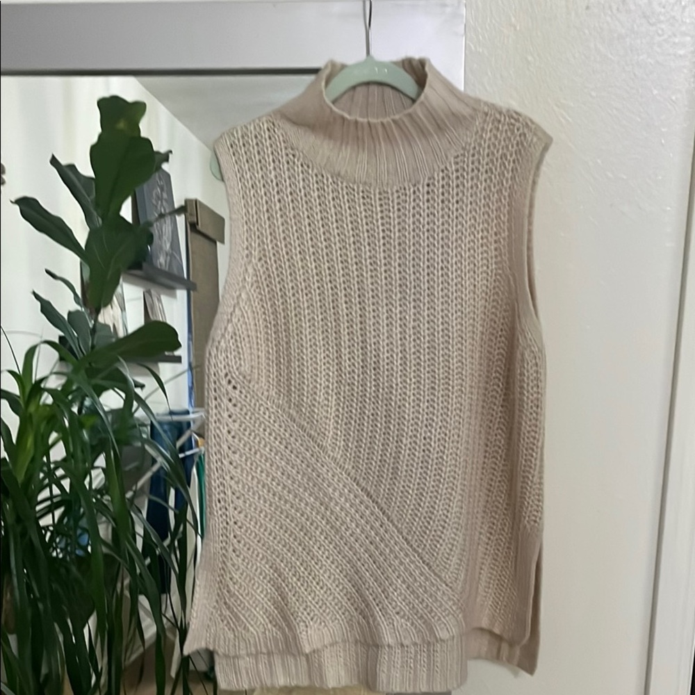 BCBGeneration Cream Turtleneck Sweater with Chunky Knit